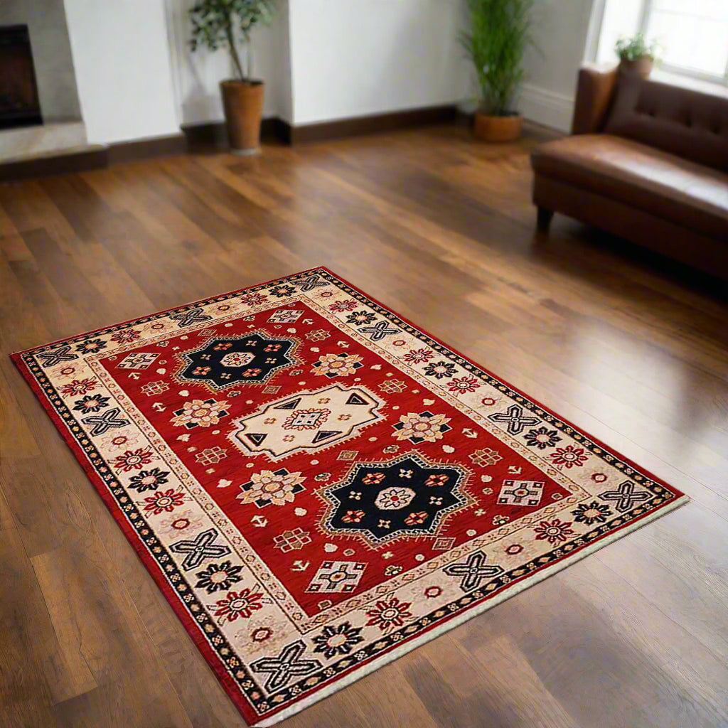 Hand Knotted Afghan Wool And Silk Area Rugs and Runners - Assorted Colors, Patterns and Sizes