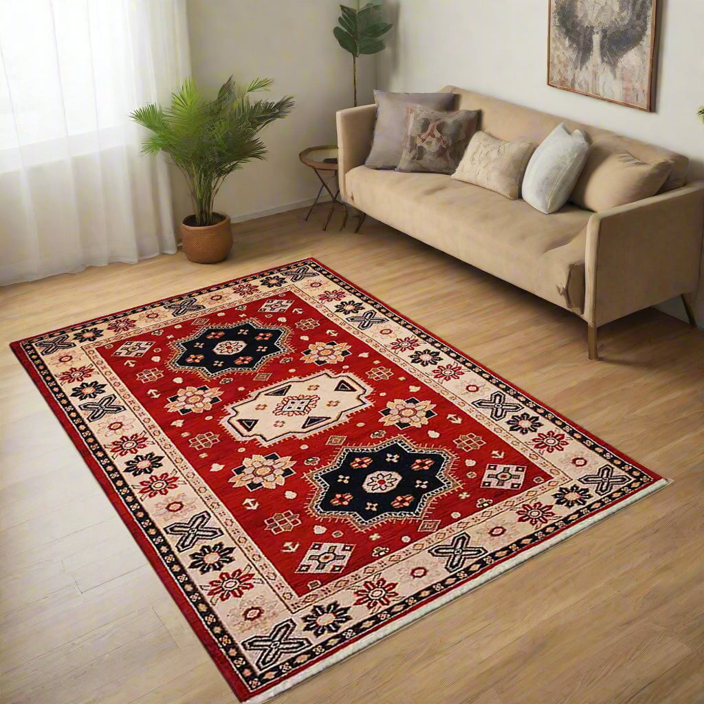 Hand Knotted Afghan Wool And Silk Area Rugs and Runners - Assorted Colors, Patterns and Sizes