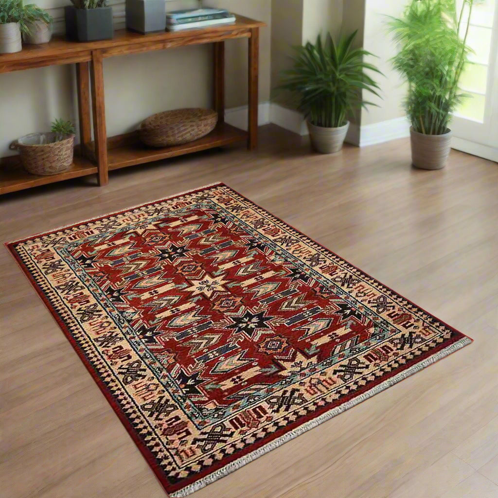 Hand Knotted Afghan Wool And Silk Area Rugs and Runners - Assorted Colors, Patterns and Sizes