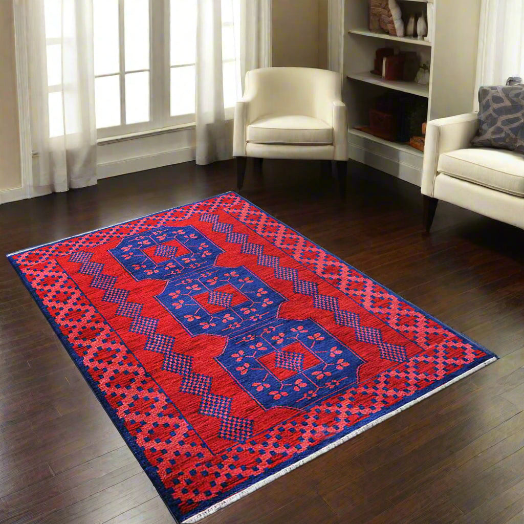 Hand Knotted Afghan Wool And Silk Area Rugs and Runners - Assorted Colors, Patterns and Sizes