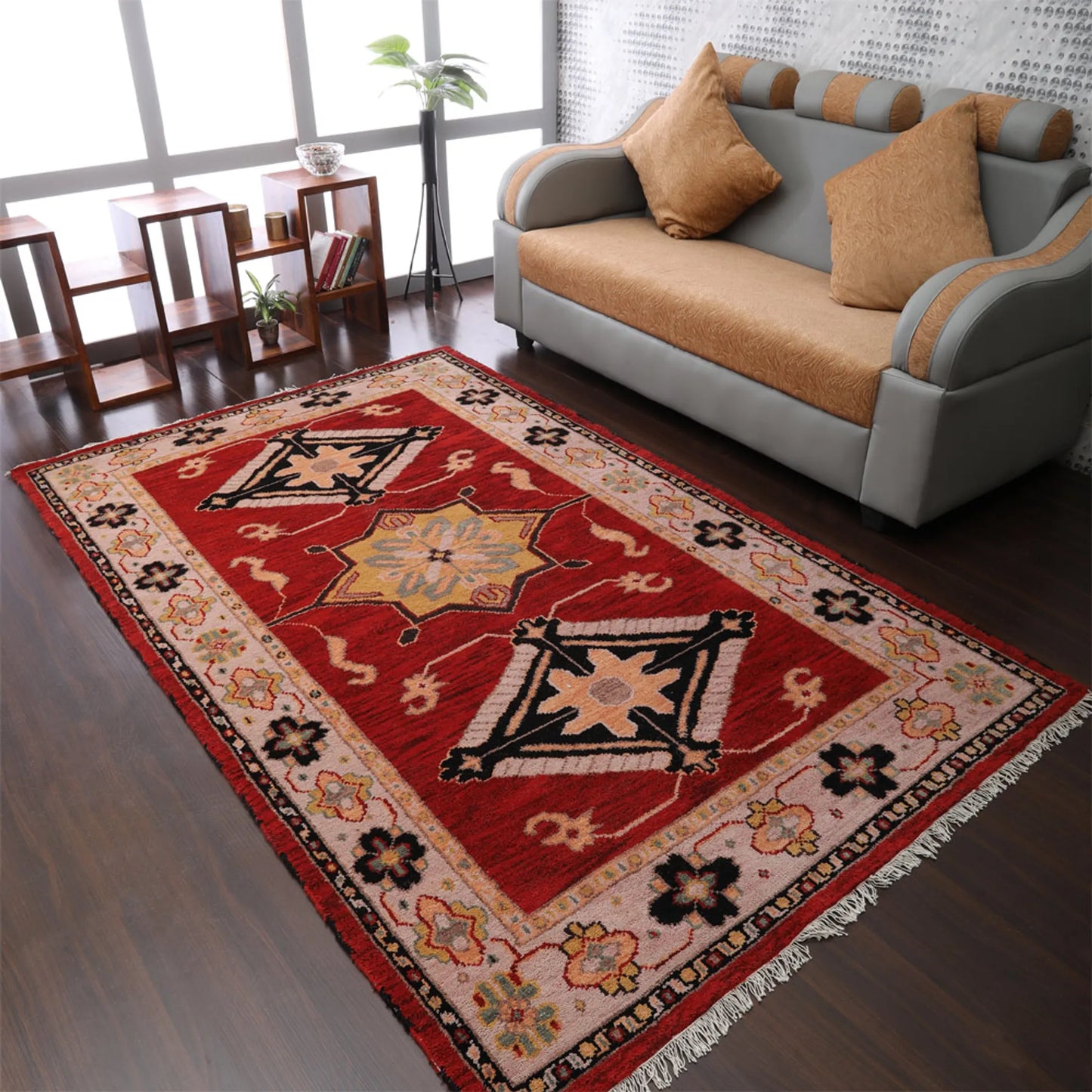 Hand-Knotted Afghan Wool And Silk Area Rugs - ASSORTED PATTERNS, COLORS AND SIZES