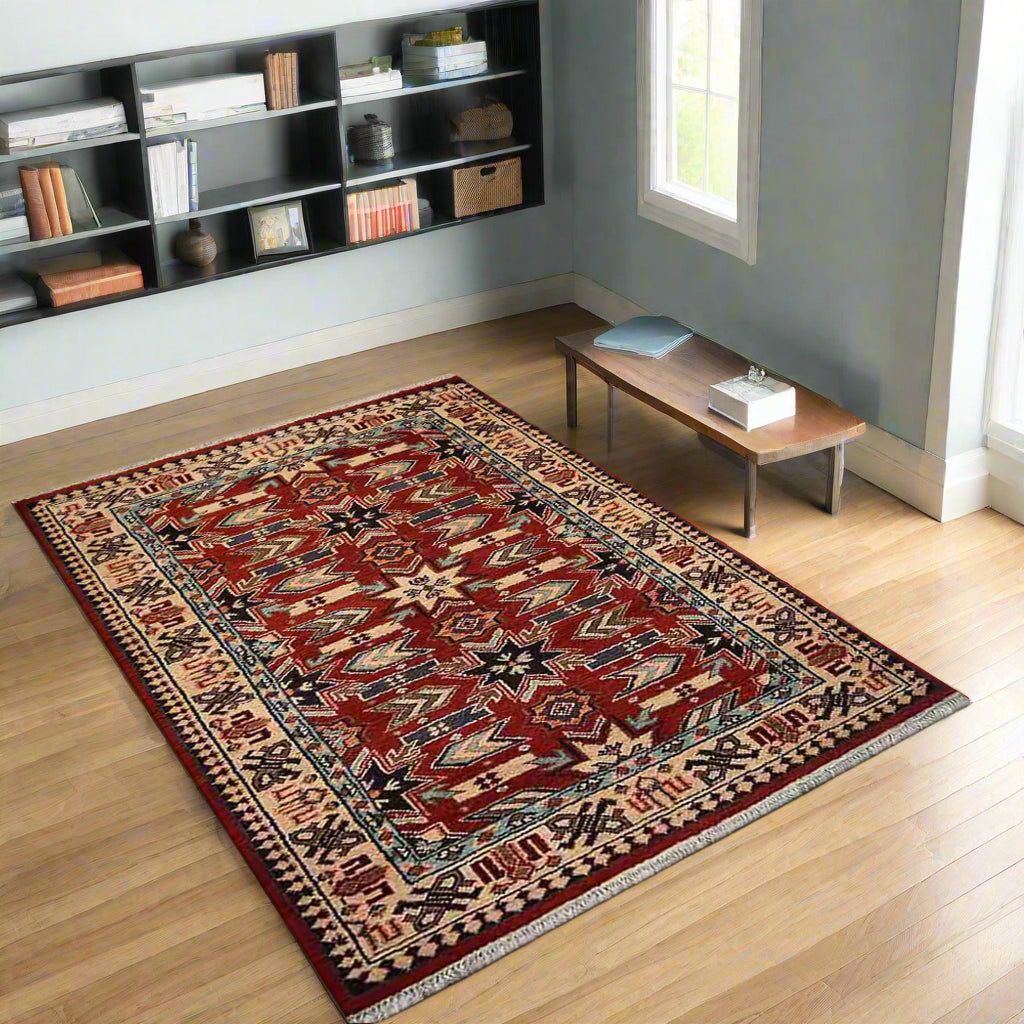 Hand Knotted Afghan Wool And Silk Area Rugs and Runners - Assorted Colors, Patterns and Sizes