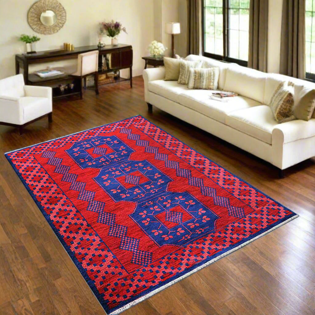 Hand Knotted Afghan Wool And Silk Area Rugs and Runners - Assorted Colors, Patterns and Sizes