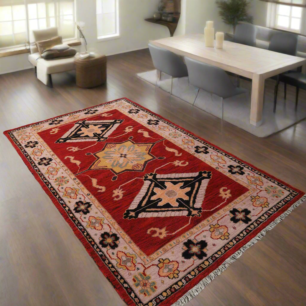 Hand Knotted Afghan Wool And Silk Area Rugs and Runners - Assorted Colors, Patterns and Sizes