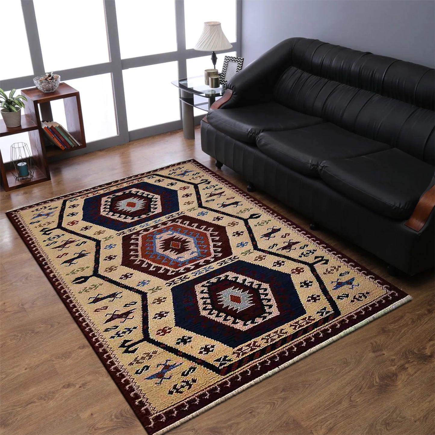 Hand-Knotted Afghan Wool And Silk Area Rugs - ASSORTED PATTERNS, COLORS AND SIZES