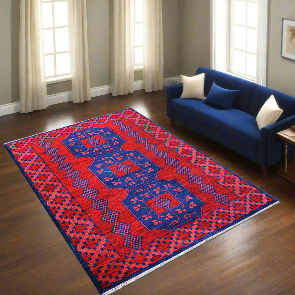 Hand Knotted Afghan Wool And Silk Area Rugs and Runners - Assorted Colors, Patterns and Sizes