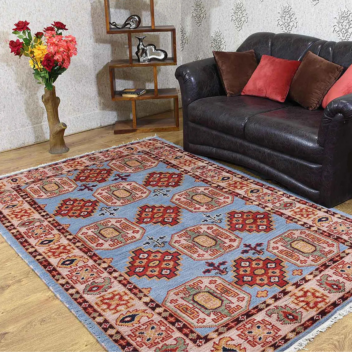 Hand Knotted Afghan Wool And Silk Area Rugs and Runners - Assorted Colors, Patterns and Sizes