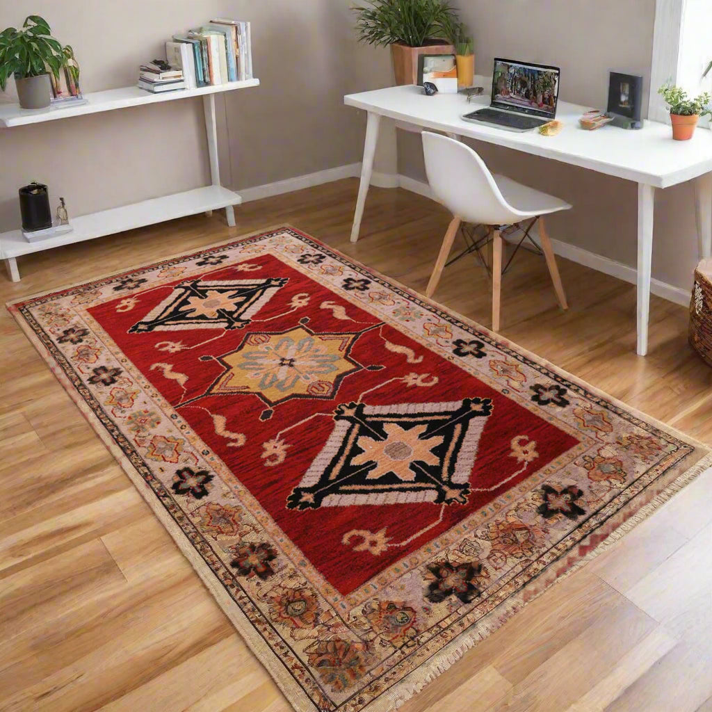 Hand Knotted Afghan Wool And Silk Area Rugs and Runners - Assorted Colors, Patterns and Sizes