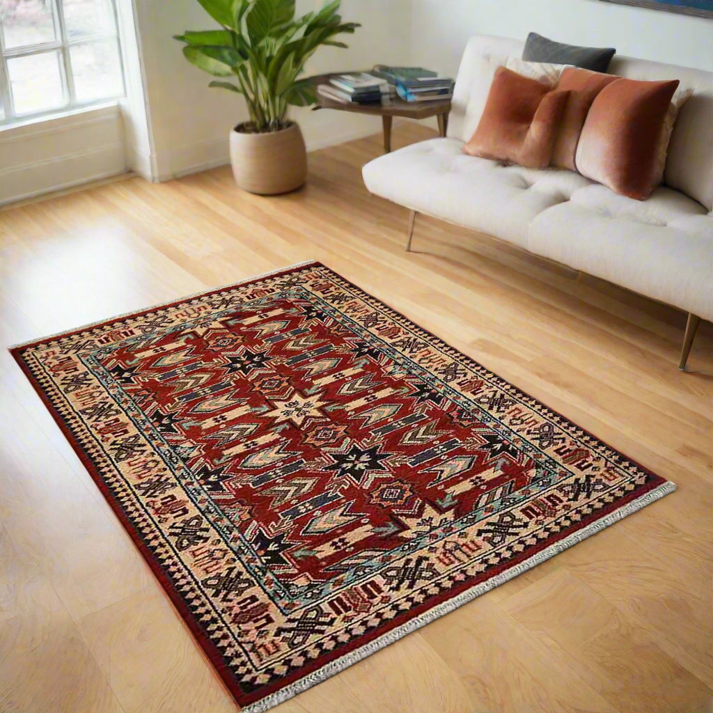 Hand Knotted Afghan Wool And Silk Area Rugs and Runners - Assorted Colors, Patterns and Sizes