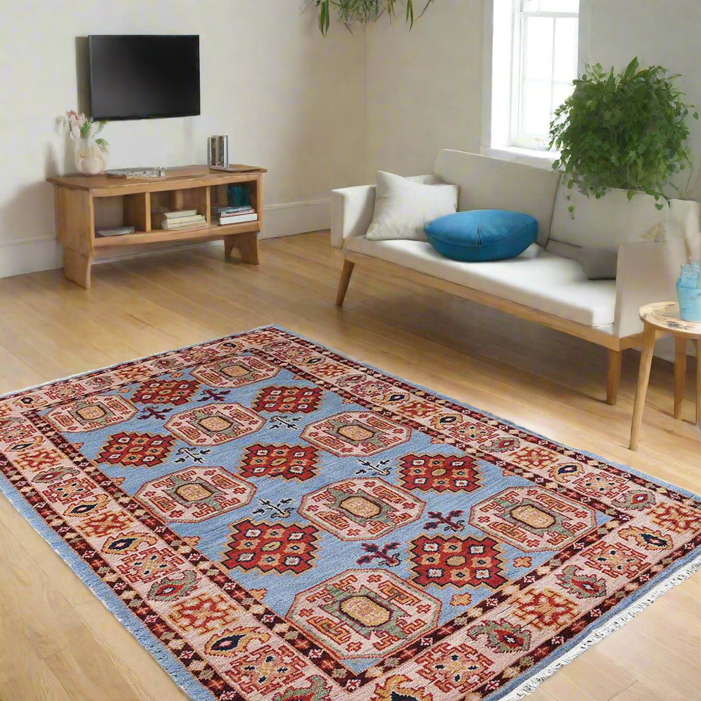 Hand Knotted Afghan Wool And Silk Area Rugs and Runners - Assorted Colors, Patterns and Sizes