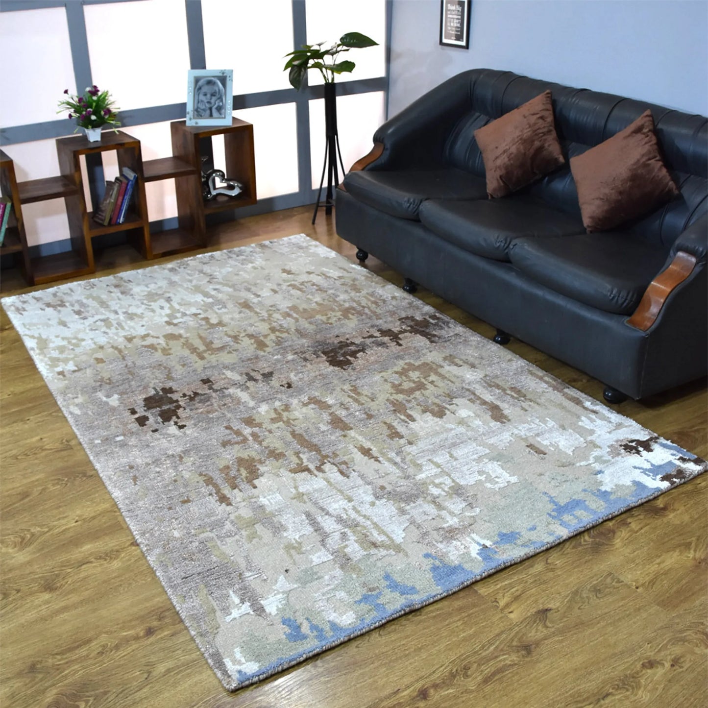 Hand-Knotted Bamboo Silk & Wool Area Rugs