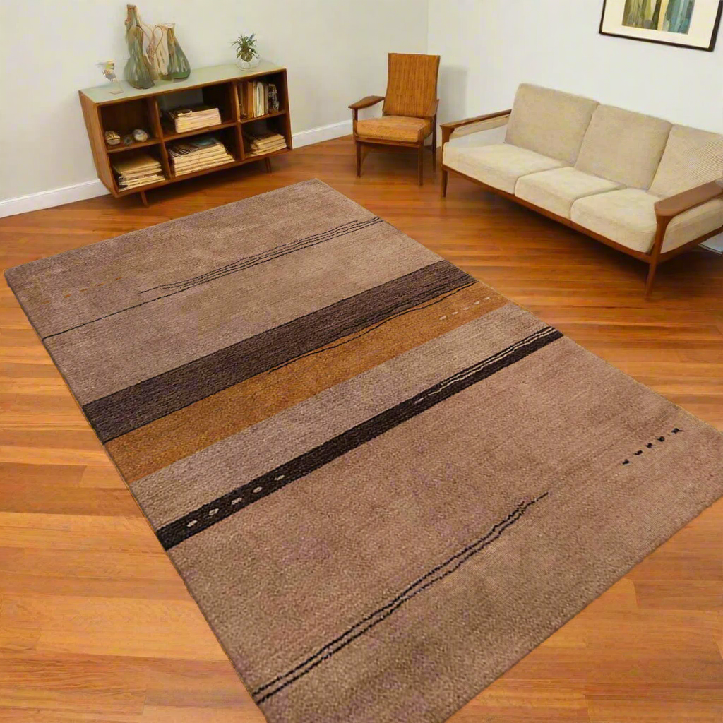 Solids, Stripes & Subtle Patterns Collection: Hand Knotted Loom Silk Area Rugs (Assorted Colors, Patterns and Sizes)