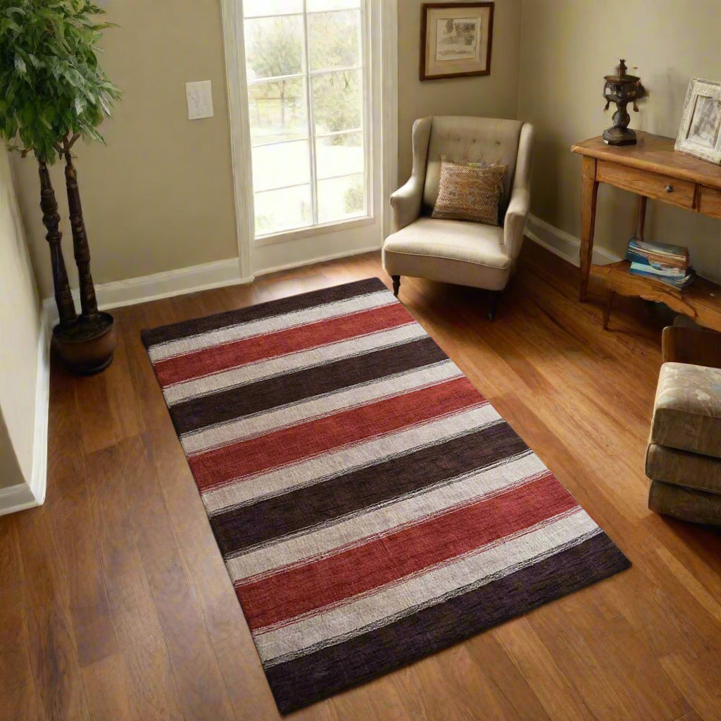 Petite Prints and Stripes Collection: Hand Knotted Wool Area Rugs (Assorted Patterns, Colors and Sizes)