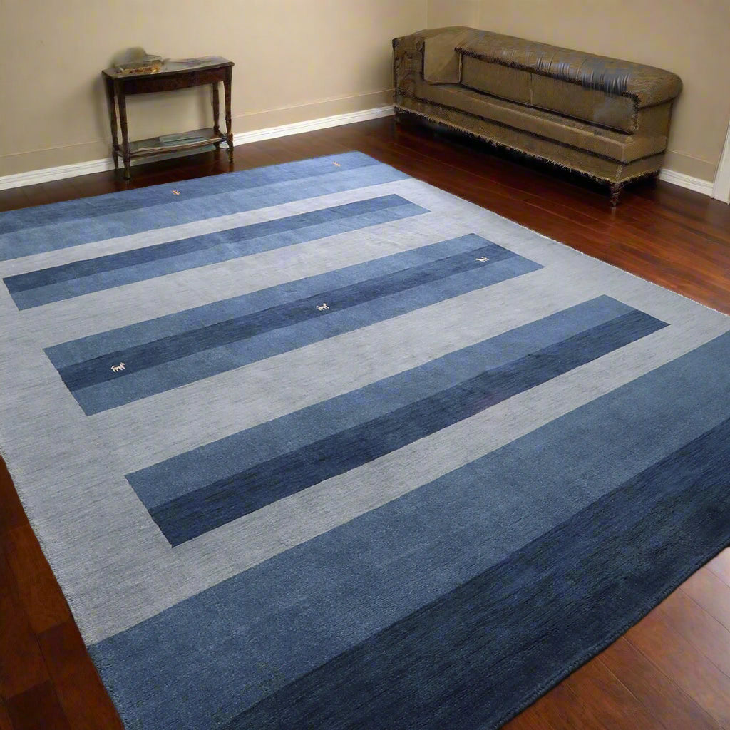 Graphic Stripes Collection: Hand Knotted Loom Wool Area Rugs (Assorted Colors , Patterns and Sizes)