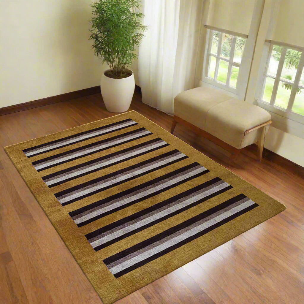 Graphic Stripes Collection: Hand Knotted Loom Wool Area Rugs (Assorted Colors , Patterns and Sizes)