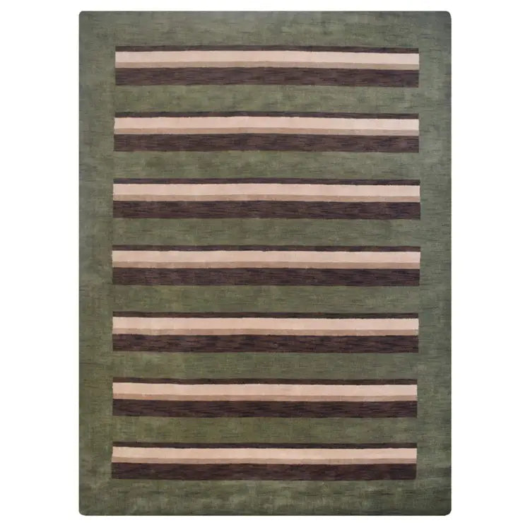 Graphic Stripes Collection: Hand Knotted Loom Wool Area Rugs (Assorted Colors , Patterns and Sizes)