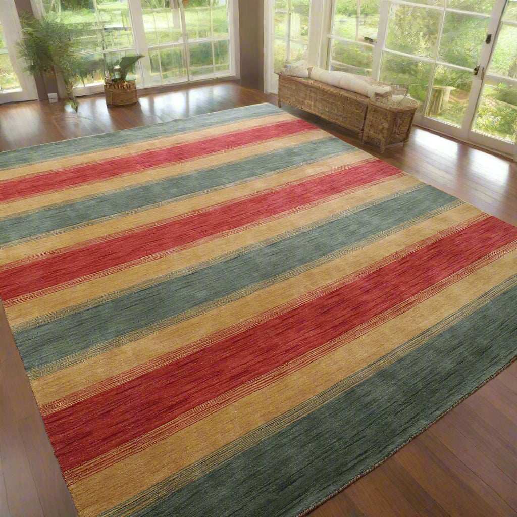 Petite Prints and Stripes Collection: Hand Knotted Wool Area Rugs (Assorted Patterns, Colors and Sizes)