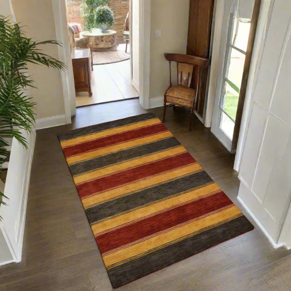 Petite Prints and Stripes Collection: Hand Knotted Wool Area Rugs (Assorted Patterns, Colors and Sizes)