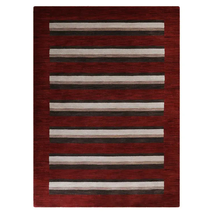 Graphic Stripes Collection: Hand Knotted Loom Wool Area Rugs (Assorted Colors , Patterns and Sizes)