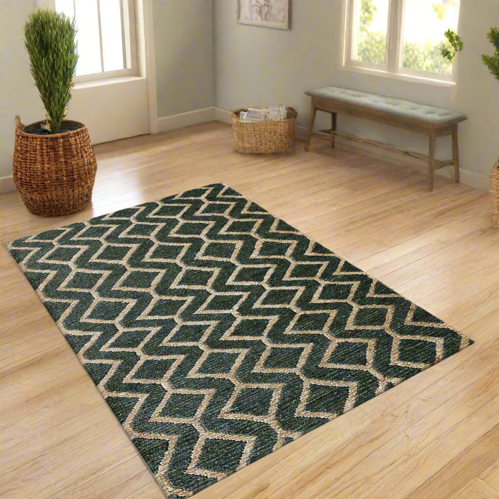 Collection: Hand Knotted Sumak Jute Geometric Area Rugs