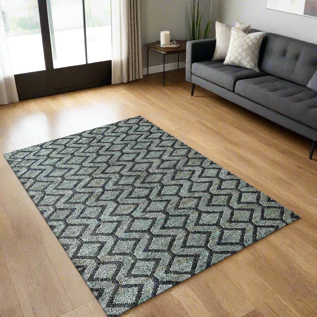 Collection: Hand Knotted Sumak Jute Geometric Area Rugs