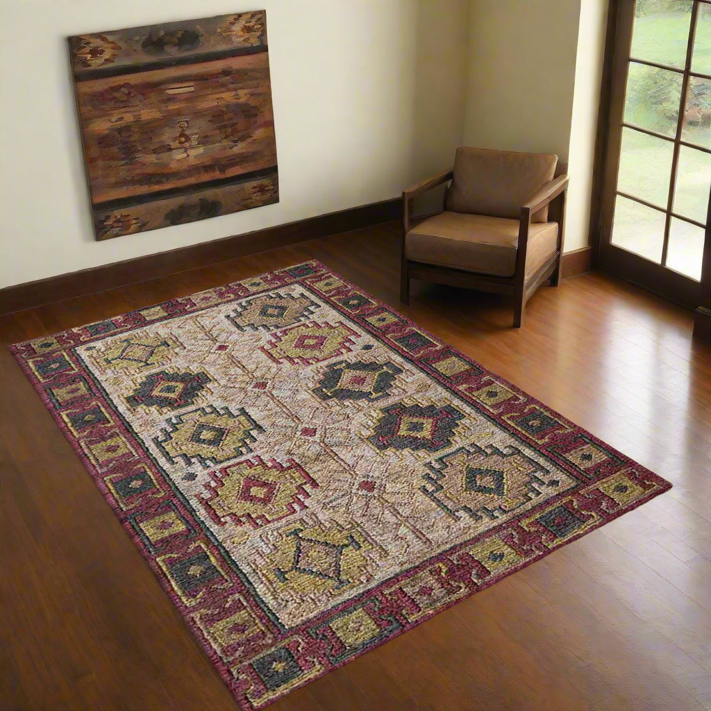 Tribal Collection: Hand-Knotted Sumak Jute Area Rugs (Assorted Colors, Patterns and Sizes)