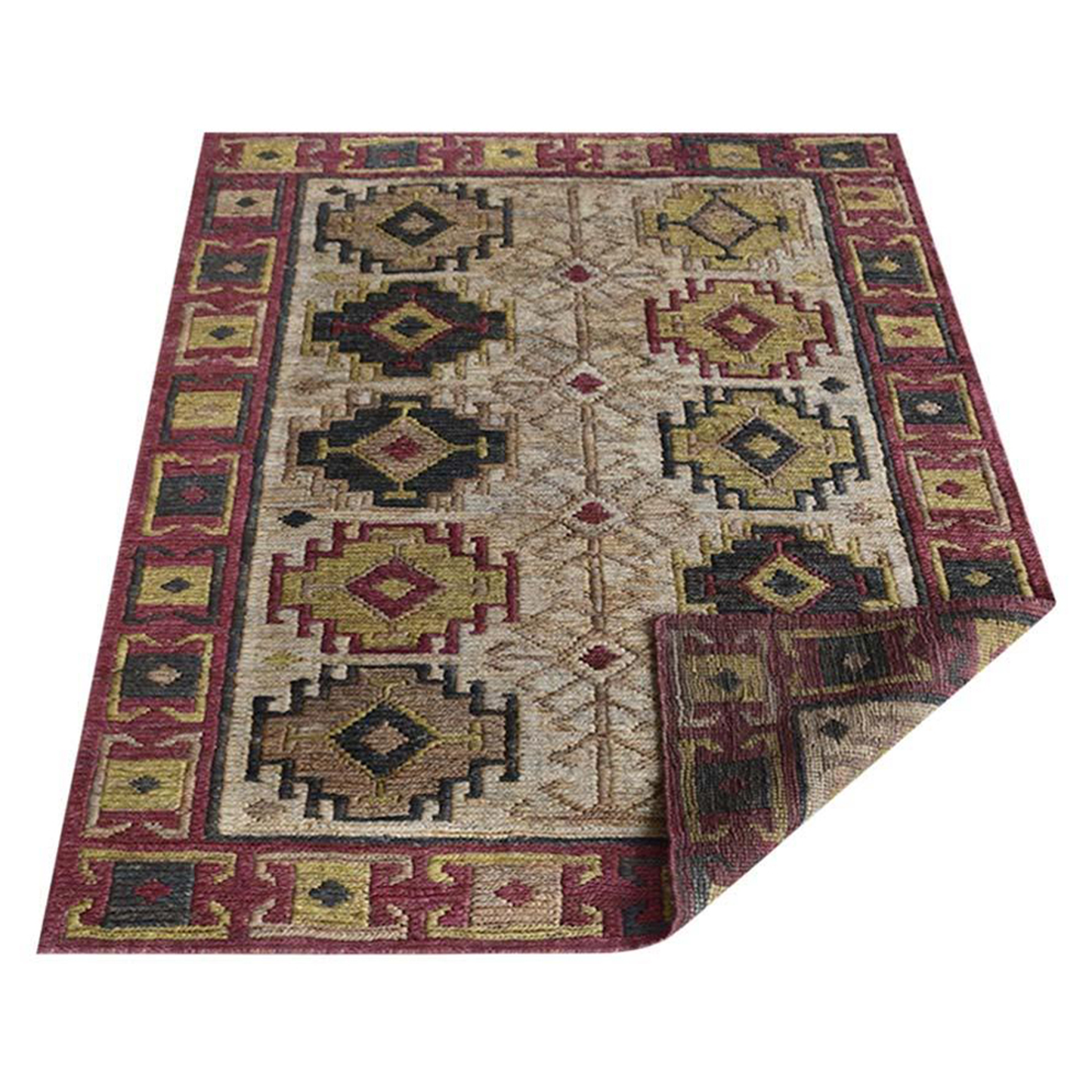 Tribal Collection: Hand-Knotted Sumak Jute Area Rugs (Assorted Colors, Patterns and Sizes)