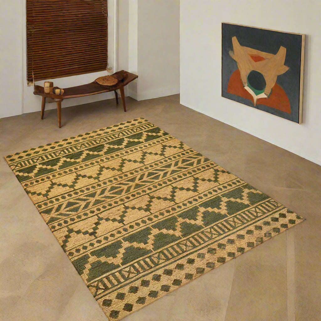 Tribal Collection: Hand-Knotted Sumak Jute Area Rugs (Assorted Colors, Patterns and Sizes)