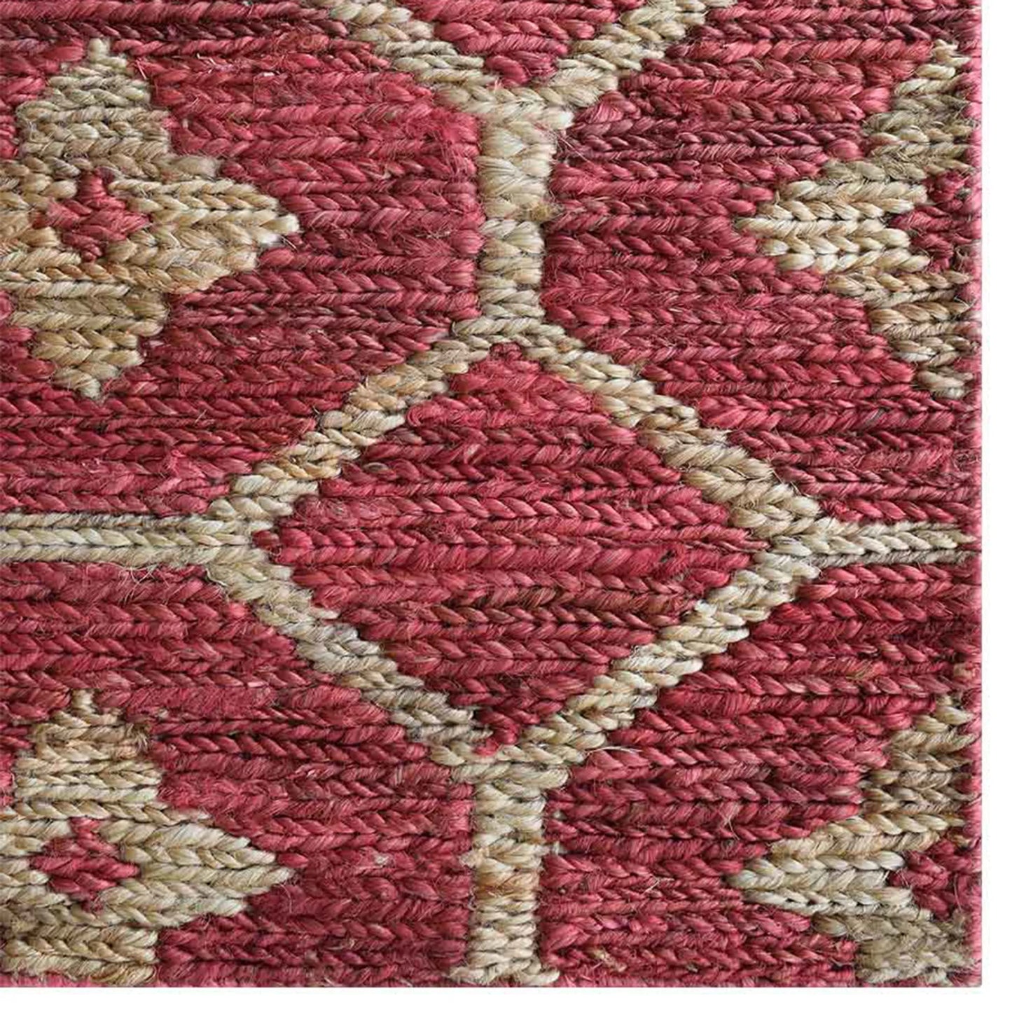 Hand Knotted Sumak Jute Floral Area Rug Floral