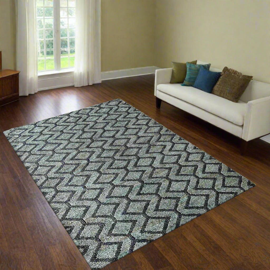 Collection: Hand Knotted Sumak Jute Geometric Area Rugs