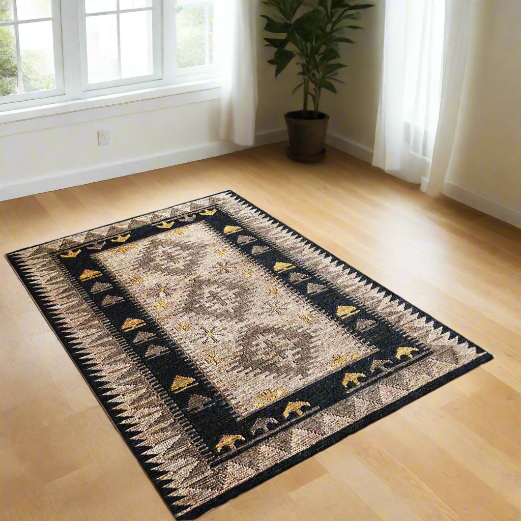 Tribal Collection: Hand-Knotted Sumak Jute Area Rugs (Assorted Colors, Patterns and Sizes)