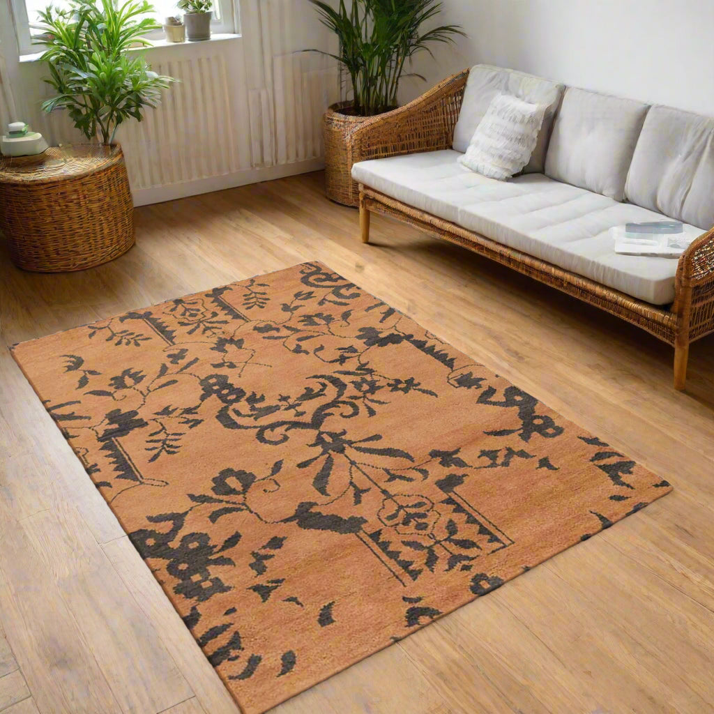 Rugsotic Carpets Hand Knotted Wool Area Rug Floral