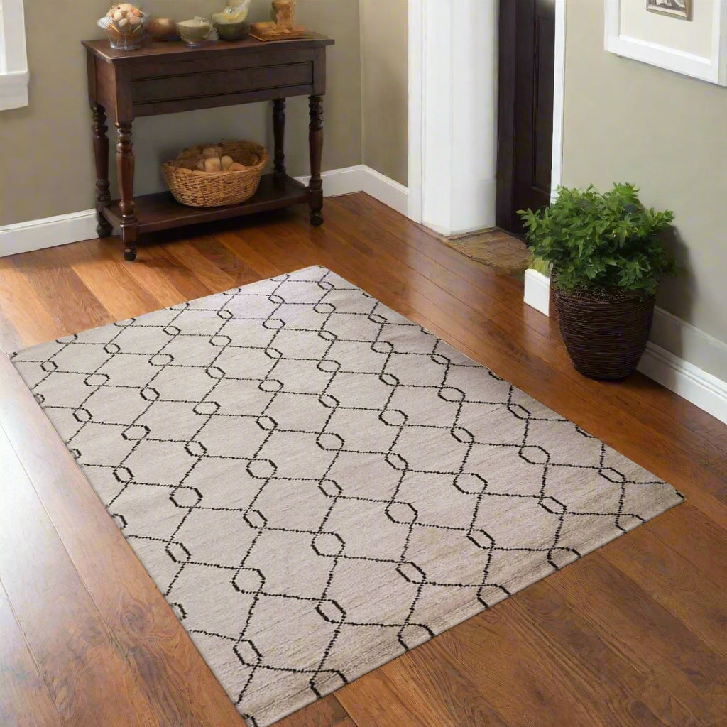 Rugsotic Carpets Hand Knotted Wool Area Rug Geometric