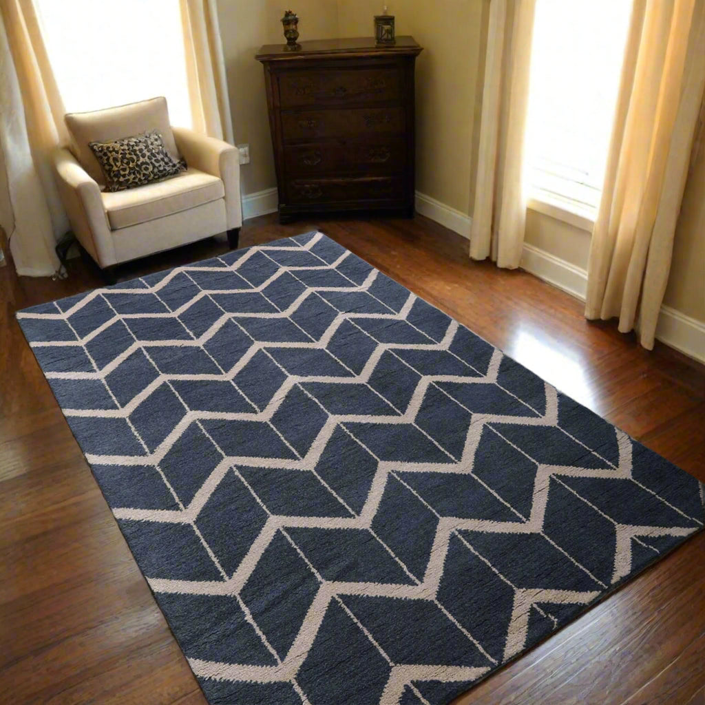 Rugsotic Carpets Hand Knotted Wool Area Rug Geometric