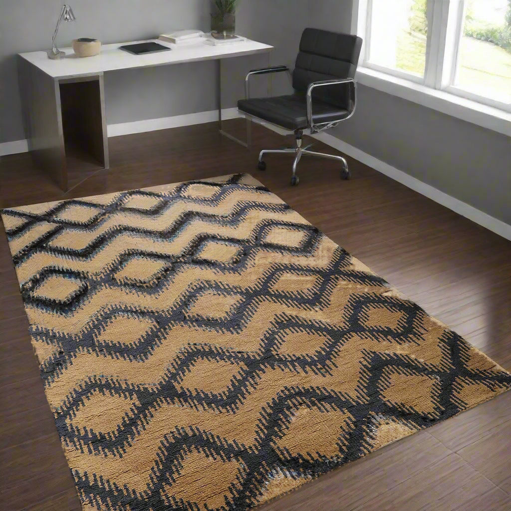 Rugsotic Carpets Hand Knotted Wool Area Rug Geometric