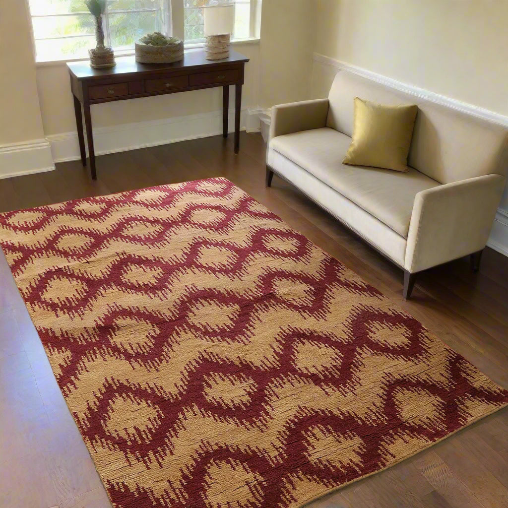 Rugsotic Carpets Hand Knotted Wool Area Rug Geometric