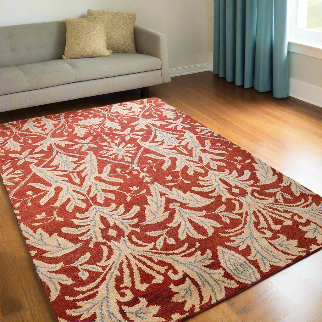 Florals Collection: Hand Knotted Wool Area Rugs (Assorted Colors, Patterns and Sizes)