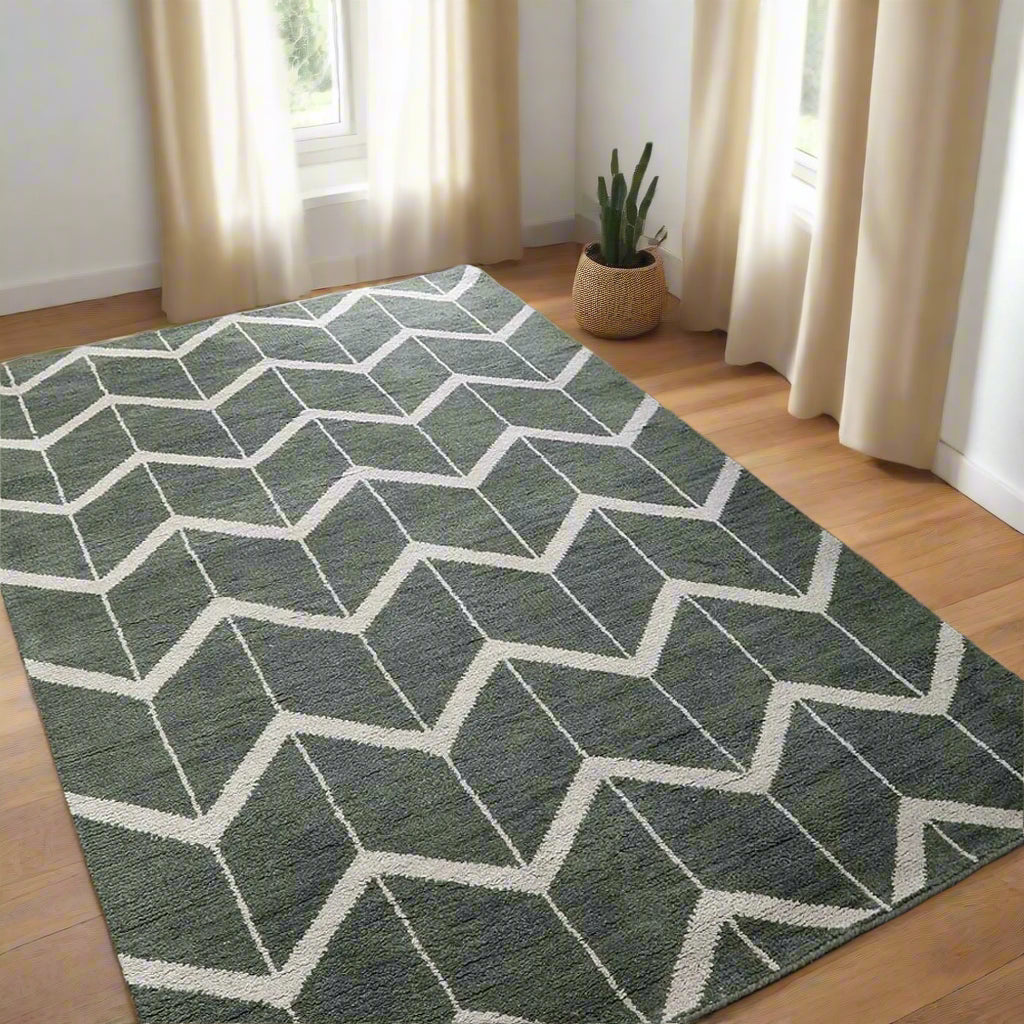 Rugsotic Carpets Hand Knotted Wool Area Rug Geometric