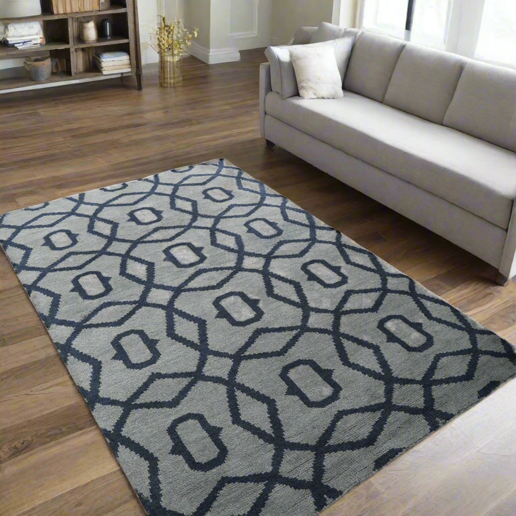 Rugsotic Carpets Hand Knotted Wool Area Rug Geometric