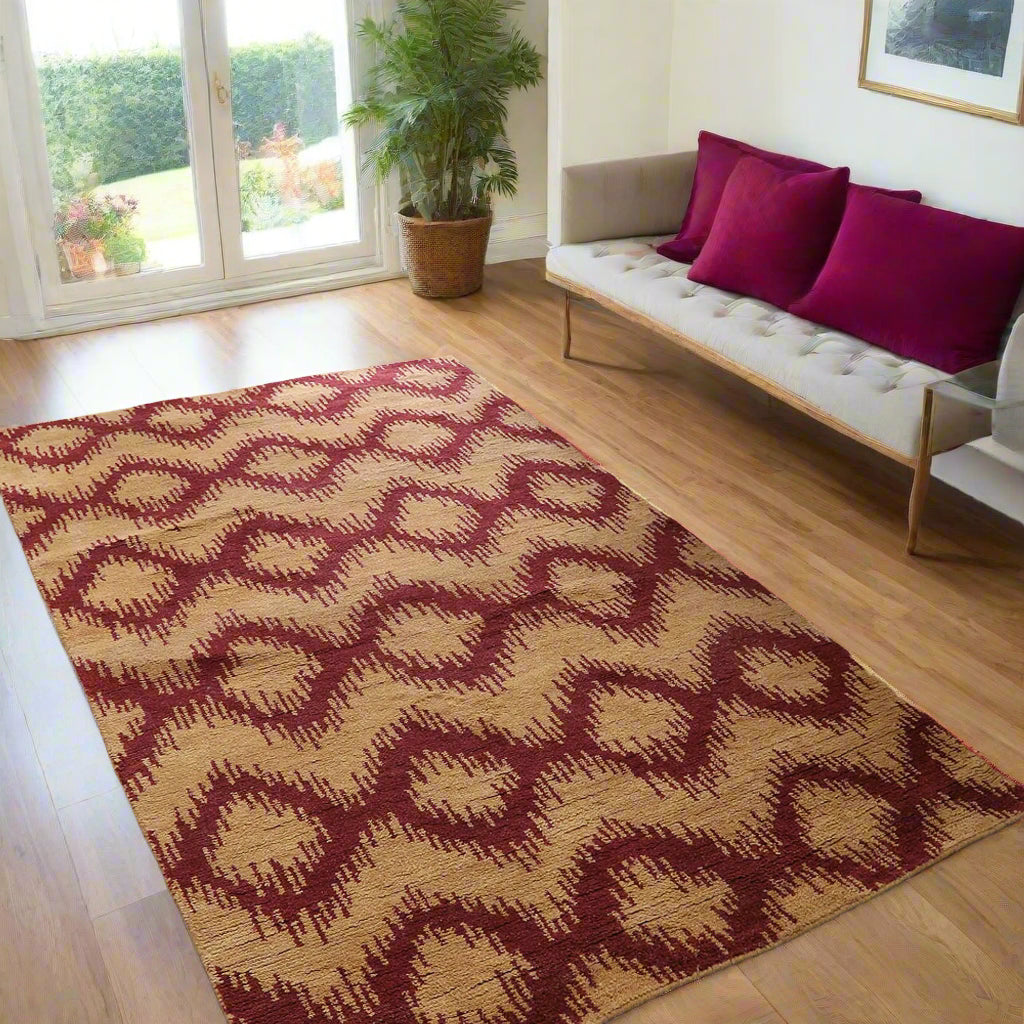 Rugsotic Carpets Hand Knotted Wool Area Rug Geometric