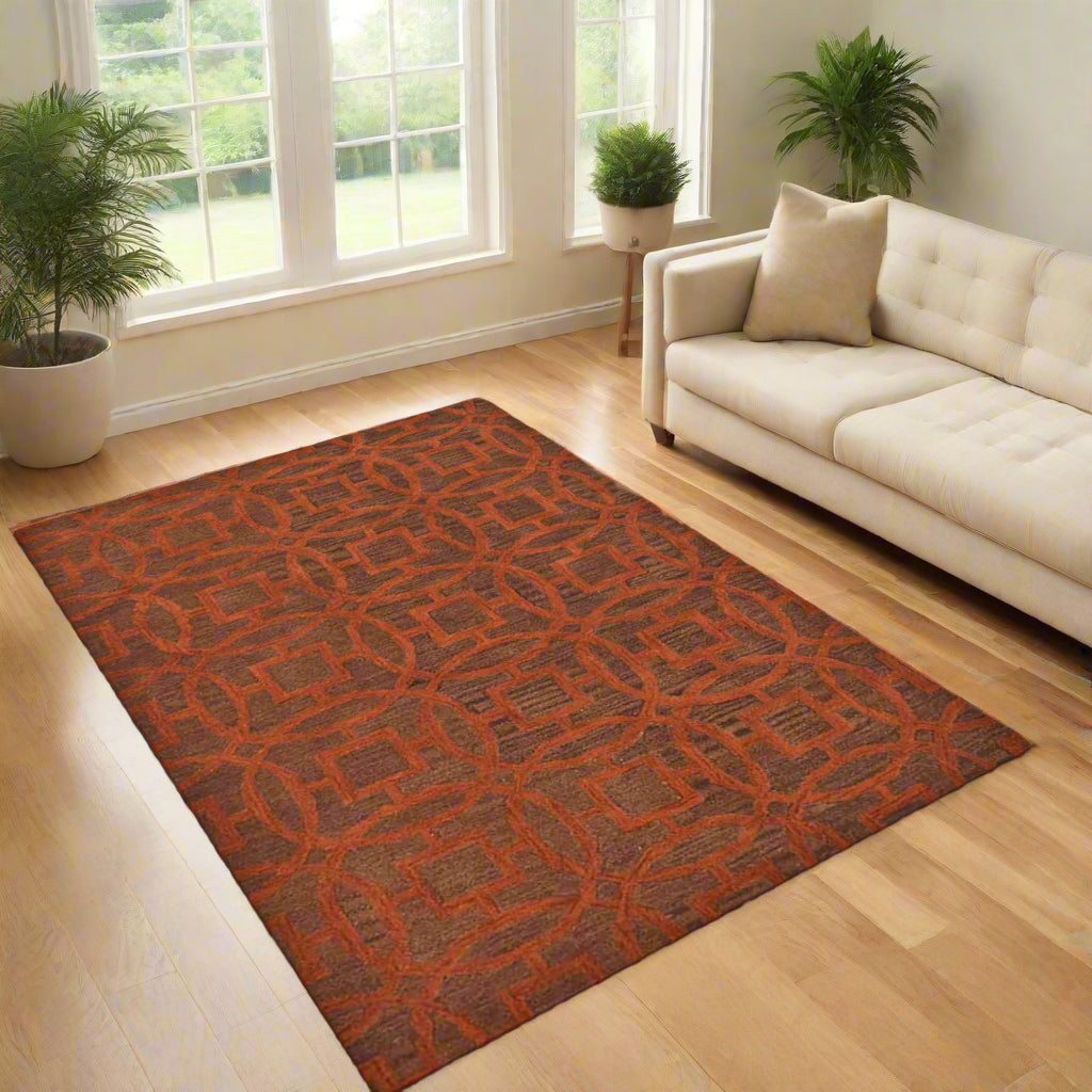 Geometrics Collection: Hand Tufted Wool Area Rugs (Assorted Colors, Patterns and Sizes)