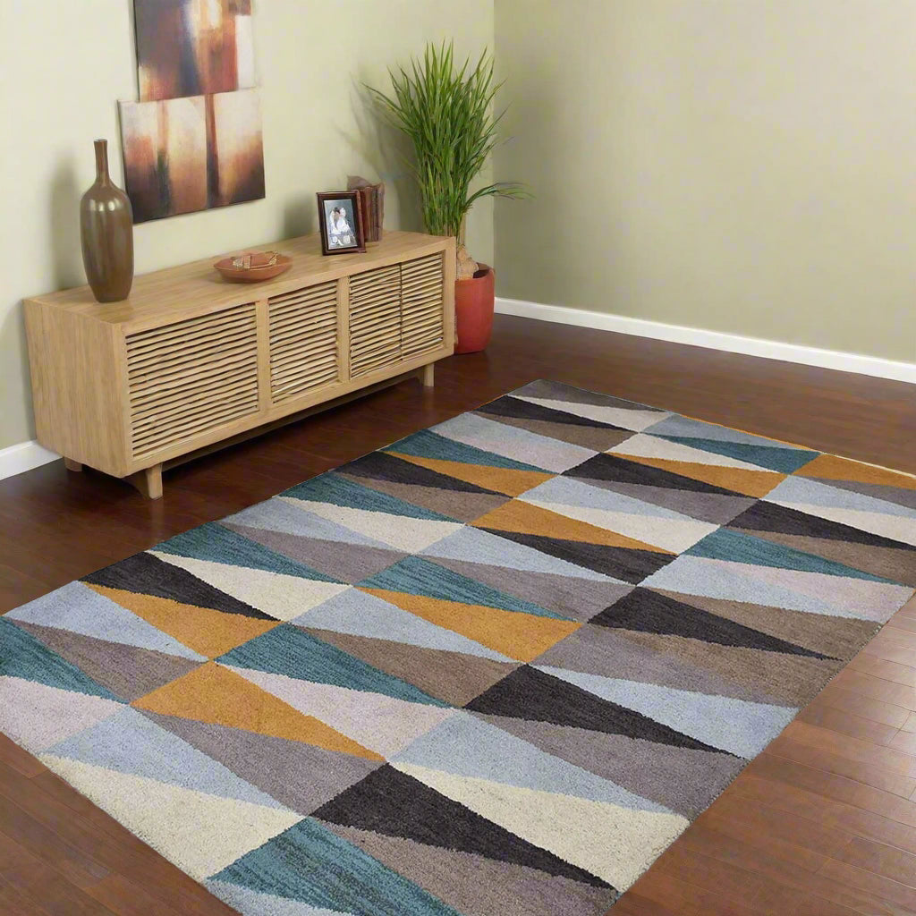 Geometrics Collection: Hand Tufted Wool Area Rugs (Assorted Colors, Patterns and Sizes)