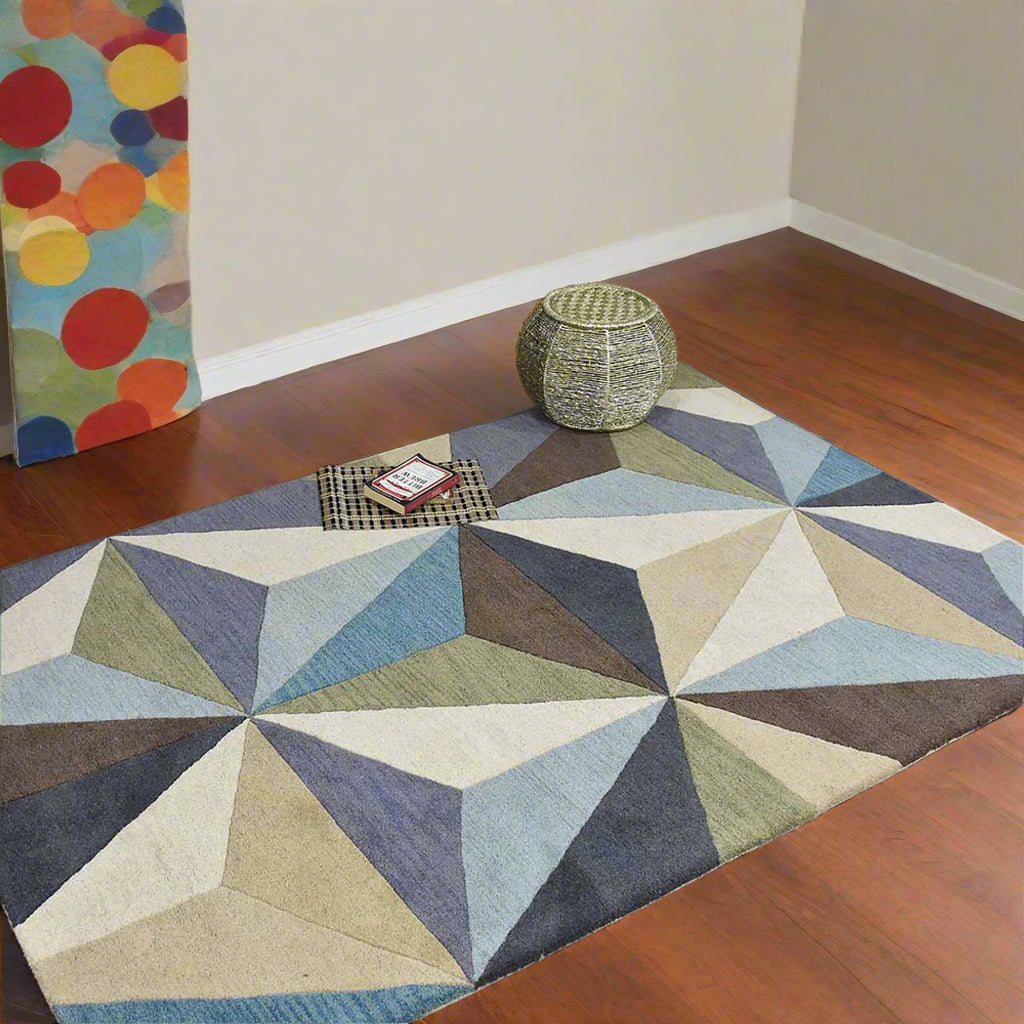 Geometrics Collection: Hand Tufted Wool Area Rugs (Assorted Colors, Patterns and Sizes)