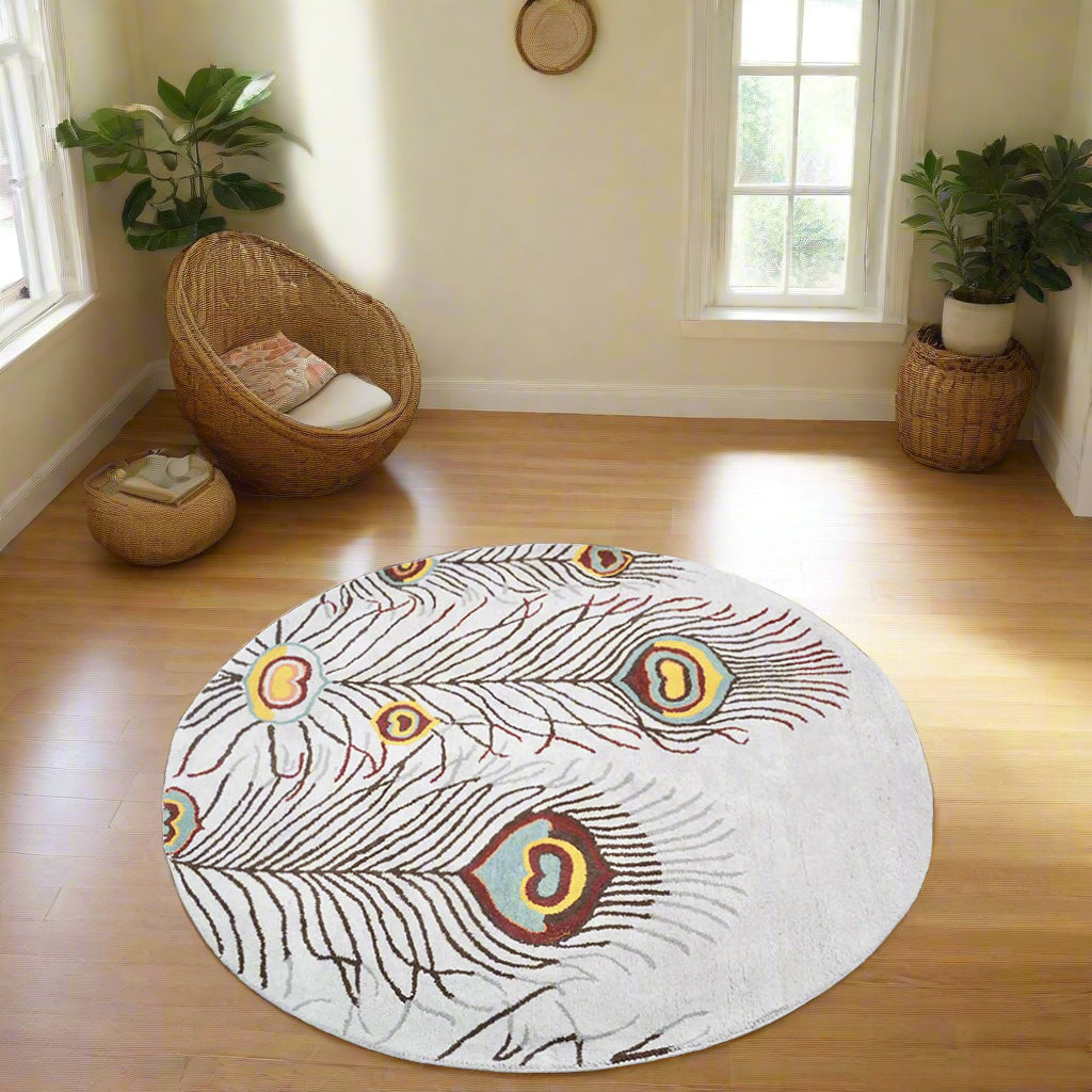 Collection: Round Hand Tufted Wool Contemporary Area Rugs