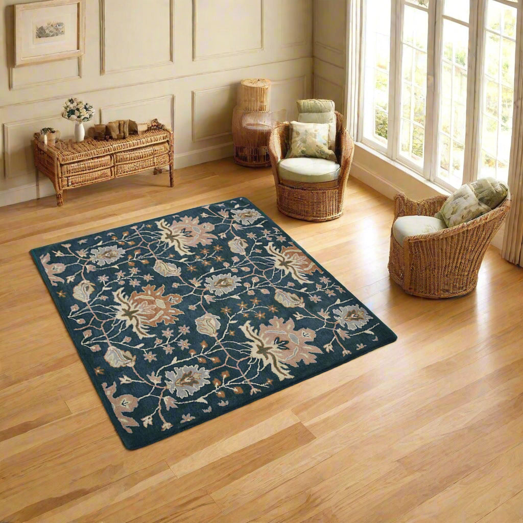 Florals Collection: Square Hand Tufted Wool Area Rugs