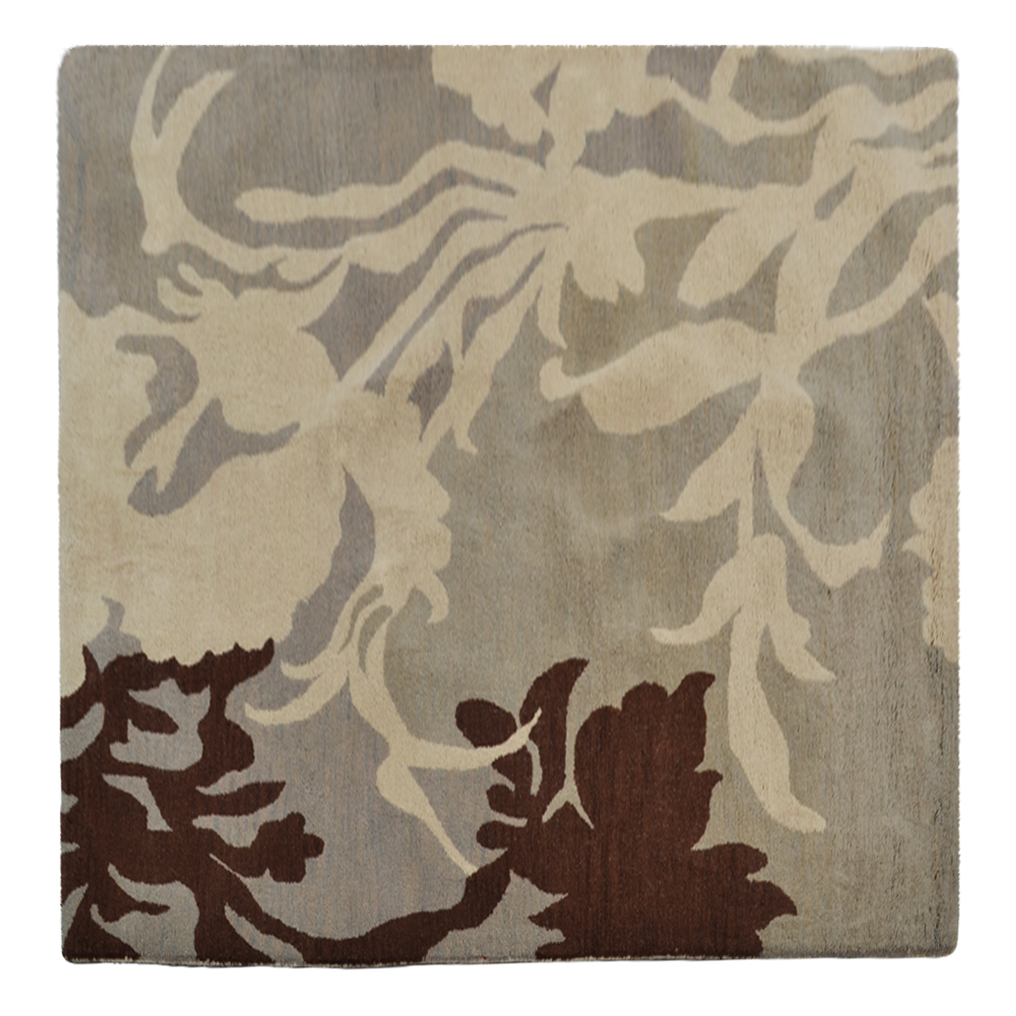 Florals Collection: Square Hand Tufted Wool Area Rugs