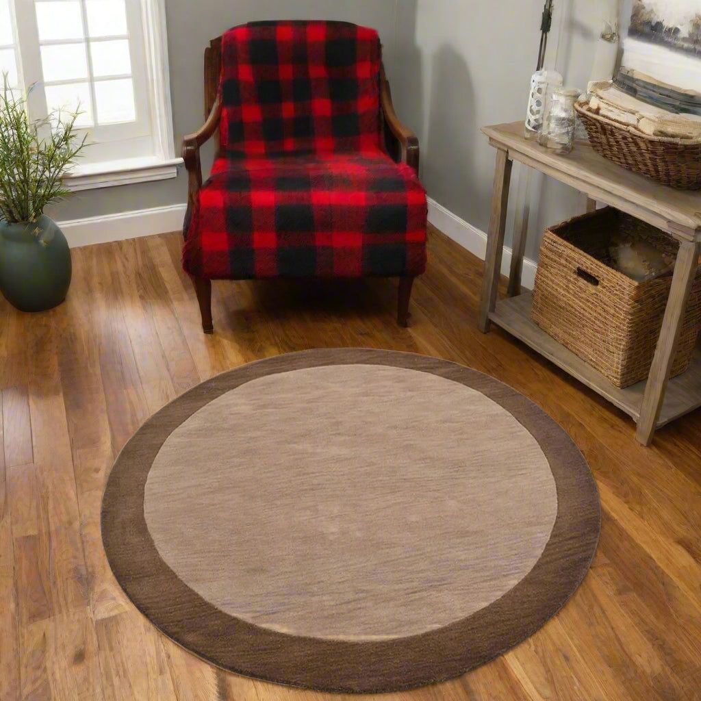 Collection: Round Hand Tufted Wool Contemporary Area Rugs