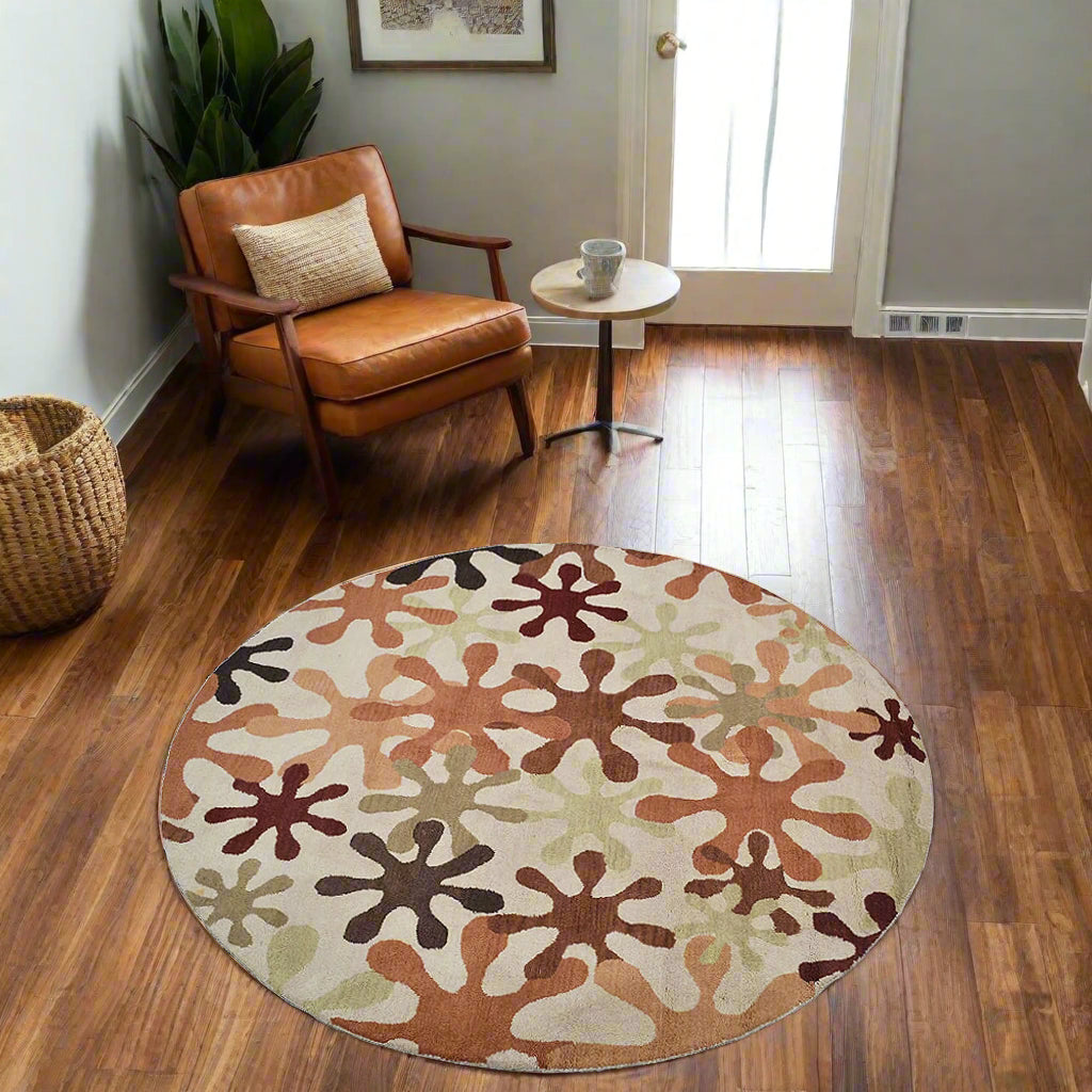 Collection: Round Hand Tufted Wool Contemporary Area Rugs