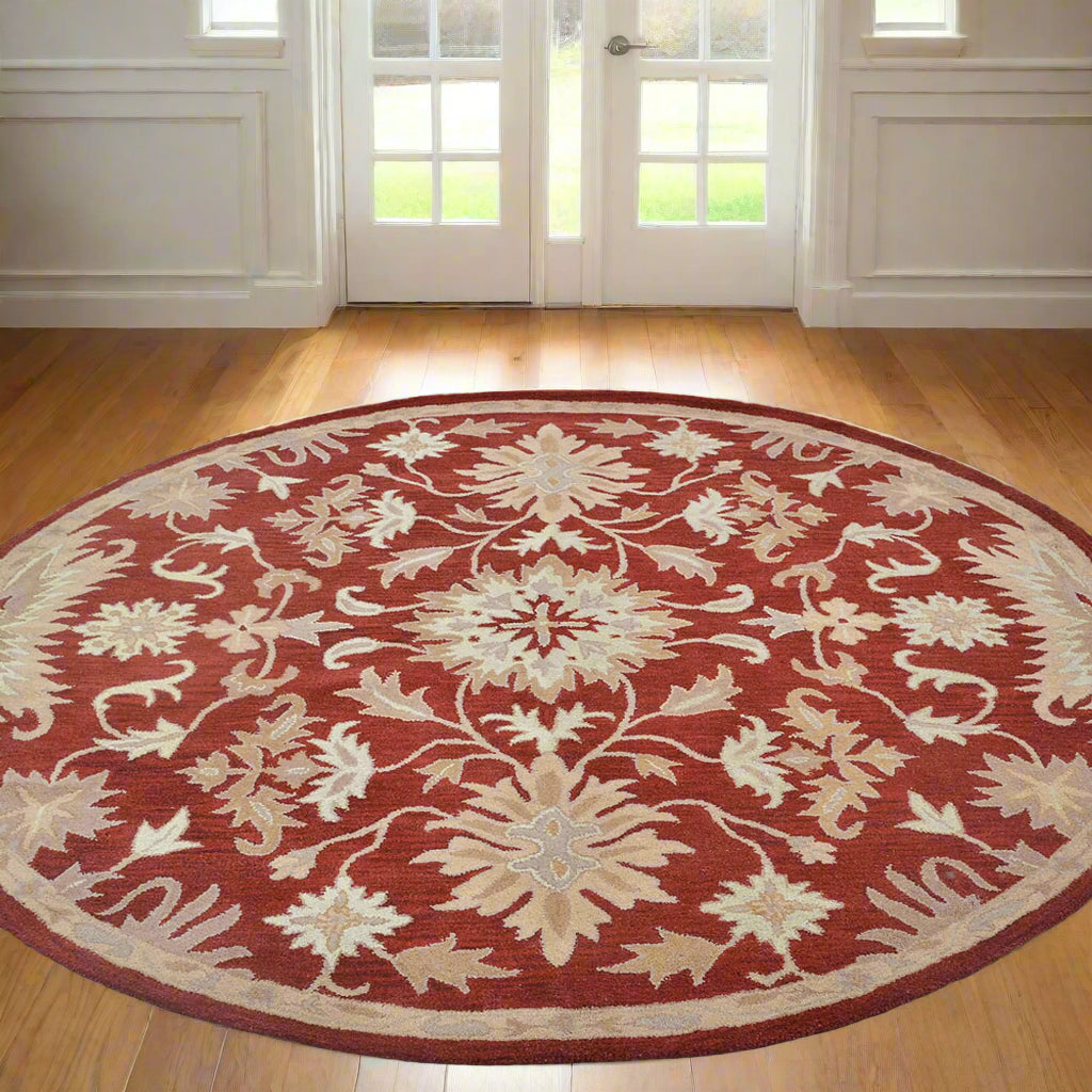 Collection: Round Hand Tufted Wool Contemporary Area Rugs