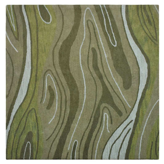 Square Hand Tufted Wool Abstract Area Rug